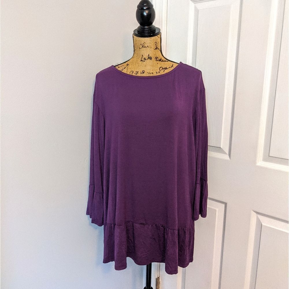 NWOT Ruffle purple blouse